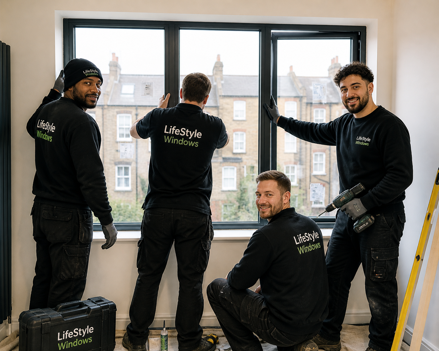 LifeStyle Windows in-house installation team at work in East London