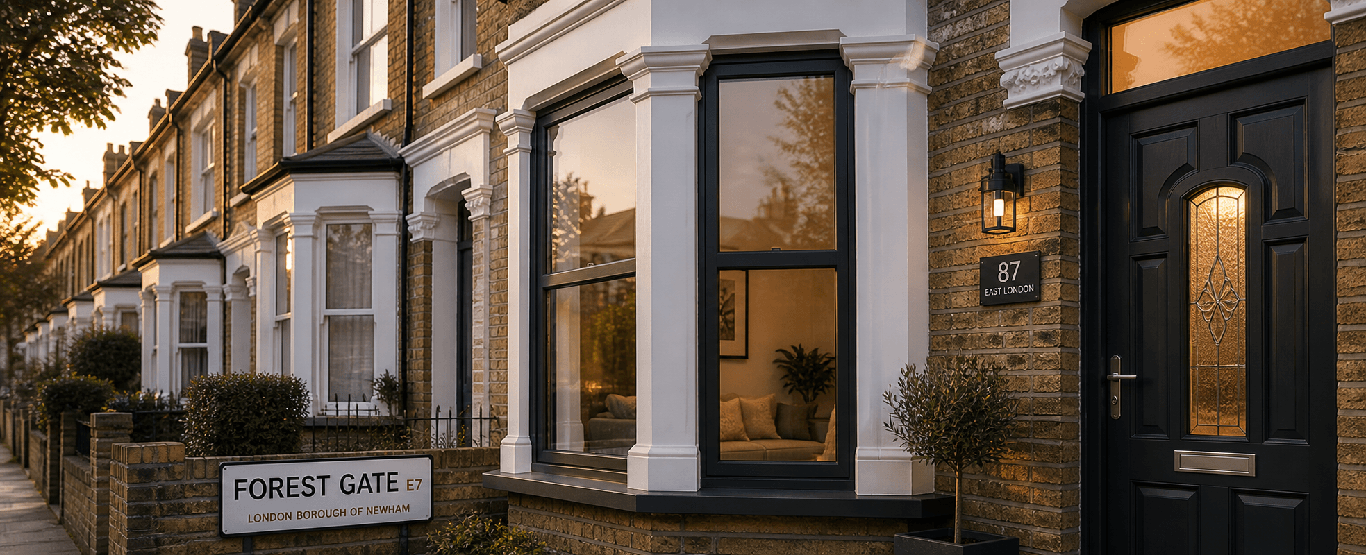 East London terraced house with new windows and doors